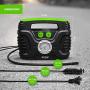 Prow Portable Air Compressor Tire Inflator AC/DC Electric Pump for Car – DC 12V, Home – AC 110V, Upscale, with Analog Pressure gauge, Air pump for Car Tires, Motorcycle, Bike, Basketball and More.