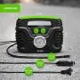 Prow Portable Air Compressor Tire Inflator AC/DC Electric Pump for Car – DC 12V, Home – AC 110V, Upscale, with Analog Pressure gauge, Air pump for Car Tires, Motorcycle, Bike, Basketball and More.