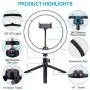 10" Selfie Ring Light with Tripod Stand & Cell Phone Holder, LATZZ Dimmable Desktop LED Lamp Camera Ringlight with Wireless Remote Shutter for Live Stream/Makeup/YouTube Video/Photography 10" Selfie Ring Light with Tripod Stand & Cell Phone Holder, LATZZ Dimmable Desktop LED Lamp Camera Ringlight with Wireless Remote Shutter for Live Stream/Makeup/YouTube Video/Photography