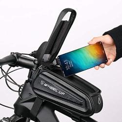 Waterproof Bicycle Bike Mount ?6.7" Phone Holder Case Bag Pouch Cover for Mobiles EVA Front Beam Package(White Reflective Logo)