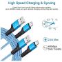 USB C Cable, 3 Pack 6ft Braided Type C Fast Charger Charging Cord Compatible with Samsung S10 9 8 Note 9 8, iPad Pro 11 2018, MacBook Pro 2018, Moto G7 Z4 G6,LG Stylo G8 7, Google Pixel