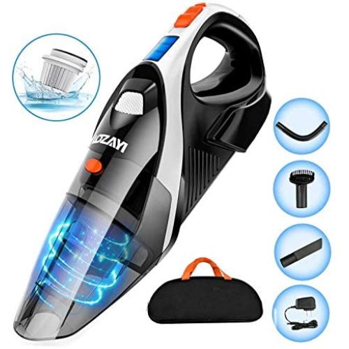 Handheld Vacuum, LOZAYI 7KPA Hand Vacuum Cordless with Stronger Cyclonic Suction,Rechargeable Li-ion Battery Quick Charge, Lightweight Wet/Dry Vacuum Cleaner for Home and Car Cleaning-Orange