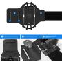 VUP Running Armband for iPhone 11 Pro Max X XR XS 8 7 6 6s Plus,Galaxy S10 S9 S8 Plus, Note 9/8/5/4,Google Pixel 3/2 XL,360°Rotatable with Key Holder Phone Armband for Hiking Biking Walking（Black)