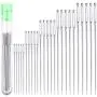 25 Large Eye Stitching Needles - 5 Sizes Big Eye Hand Sewing Needles in Clear Storage Tube 25 Large Eye Stitching Needles - 5 Sizes Big Eye Hand Sewing Needles in Clear Storage Tube