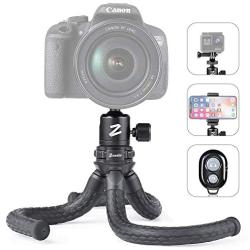 Zeadio Flexible Camera Tripod Kits, with Metal Ball Head Mount, Cellphone Tripod Holder and Standard dapter for Gopro, Camera,Camcorder, DSLR, Action Cameras etc