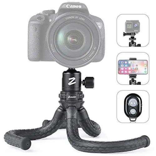 Zeadio Flexible Camera Tripod Kits, with Metal Ball Head Mount, Cellphone Tripod Holder and Standard dapter for Gopro, Camera,Camcorder, DSLR, Action Cameras etc Zeadio Flexible Camera Tripod Kits, with Metal Ball Head Mount, Cellphone Tripod Holder and Standard dapter for Gopro, Camera,Camcorder, DSLR, Action Cameras etc