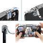 Newseego Mobile Game Controller, L1R1 Mobile Game 6 Fingers Trigger Sensitive Shoot and Aim Keys Buttons for Rules of Survival/Knives Out for Android & iOS (Transparent/6 Fingers)
