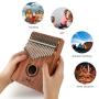 Mugig Kalimba 17 Keys with Tune Hammer, EVA Protective Box and Instruction, Portable Thumb Piano Mbira Sanza Mahogany Body Ore Metal Tines, Wood Finger Piano for Kids Adult Beginners