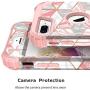 iPhone 8 Plus Case, iPhone 7 Plus Case, Hocase Heavy Duty Shockproof Protection Hard Plastic+Silicone Rubber Hybrid Protective Case for iPhone 7 Plus/iPhone 8 Plus - Rose Gold Line/Pink Marble
