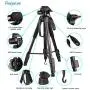 Regetek Camera Tripod Travel Monopod (70" Aluminum Professional Video Camera Mount Leg) Adjustable Stand with Flexible Head for Canon Nikon Dv DSLR Camcorder Gopro Cam& Carry Bag & Cellphone Mount