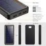 Solar Portable Charger 26800mAh Power Bank [Type-C Input] Fast Charging Phone Charger External Backup Battery Pack with 2 USB Output, LED Flashlight, Shockproof, Non-Slip, for iPhone, Samsung Galaxy