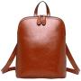 HESHE Women’s Leather Backpack Casual Daypack for Ladies (Brown-r)