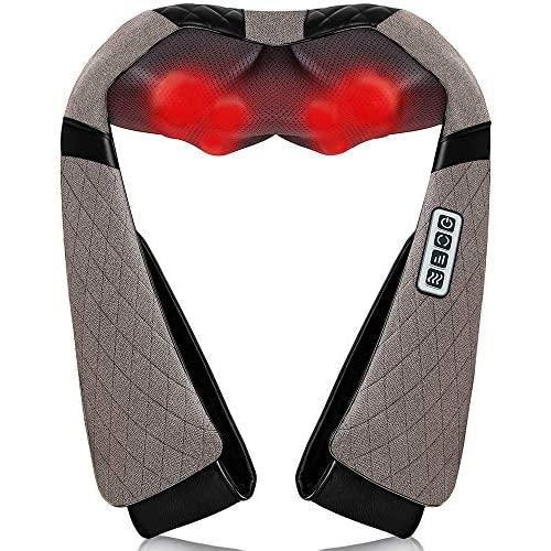 Neck Back Massager, Shiatsu Neck Shoulder Massager with Heat, Electric Neck Massage Pillow 3D Kneading for Neck,Back, Shoulder, Foot, Leg Muscles Pain Relief Relax in Car Office and Home