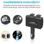 Rocketek 2-Socket Car Splitter Cigarette Lighter Adapter Multi Power Outlet 12/24V 90W with 3.1A 2 USB Car Charger Adapter, Cigarette Lighter Splitter Adapter for iPhone ipad Cell Phone Tablet GPS