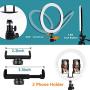 Selfie Ring Light 12" with 56" Extendable Tripod Stand & 2 Phone Holder for iPhone and Android Phone, Lusweimi Dimmable Led Ring lights for Live Stream/YouTube/TikTok/Makeup/Photography