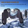 Mobile Game Controller with Cooling Fan/Phone Holder/Finger Sleeves for PUBG/Fortnite/Call of Duty, Tomoda L1R1 Mobile Triggers for 4.7”-6.5” iOS Android Phones