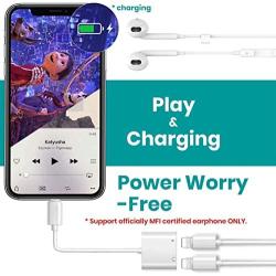 Headphone Adapter for iPhone Adapter Splitter Charger and Headphones for iPhone 11 Earphone dongle Compatible with iPhone 11/XR/XS/X/7/8 Audio & Charger & Call & sync Cable Support All iOS Systems