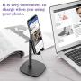 Cell Phone Stand,Adjustable Cell Phone Stand Holder and Desktop Stand Compatible for All Android All iPhone Samsung Phone Tablet Smartphone Stand Convenient Charging (Black)