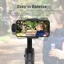MOZA Mini-S Essential Foldable Gimbal stabilizer for Smartphone Timelapse Object Tracking Zoom Vertigo Inception 3-Axis Video Stabilizer for iPhone Xs/Max/Xr/X/11 Pro Max Samsung Note 9/S9 Huawei
