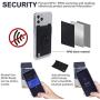 New 5-in-1 Cell Phone Wallet-Stick On Spandex Ring Card Holder Sleeve Back-Double-Pocket+Magnetic+Finger Grip Strap Loop+Kickstand+RFID Block ,Most of Smartphones (iPhone/Android/Samsung Galaxy)