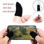 KMNIC Gaming Touchscreen Conductive Fiber Cap Anti-Sweat Breathable Touch Finger Gloves for Mobile Phone Games Better Than PUBG Trigger (Black) Pack of 2