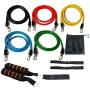 REDESS 11 Pack Exercise Resistance Bands with Handles Exercise Stretch Fitness Home Set Include 5 Stackable Exercise Bands with Carry Bag, Handles, Legs Ankle Straps & Door