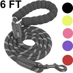 iYoShop 6 FT Strong Dog Leash with Comfortable Padded Handle and Highly Reflective Threads Dog Leashes for Medium and Large Dogs up to 150 lbs