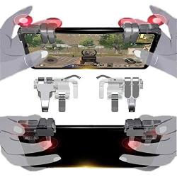 Agoz Mobile Game Controller-4 Key Shoot Aim L1R1 Trigger Shooter for Apple iPhone 11 XS Max, XR,X, 8 Plus, 7,6S, Samsung Galaxy S10 Plus, S10 5G,S10e, Note 9, 8,S9,S8, Google Pixel 3A XL,OnePlus 7 PRO