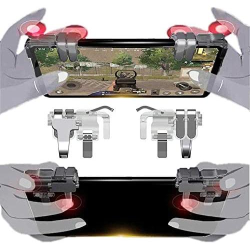 Agoz Mobile Game Controller-4 Key Shoot Aim L1R1 Trigger Shooter for Apple iPhone 11 XS Max, XR,X, 8 Plus, 7,6S, Samsung Galaxy S10 Plus, S10 5G,S10e, Note 9, 8,S9,S8, Google Pixel 3A XL,OnePlus 7 PRO