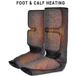 Foot and Calf Massager with Heat, Leg Air Massager for Circulation and Relaxation with Hand-held Controller 6 Modes 3 Intensities (with 2 Extensions)