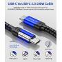 USB C to USB C Fast Charging Cable 100W 10ft, JSAUX 5A USB Type C Cable Compatible with MacBook Pro 2019 2018, iPad Pro 2019 2018, Samsung Galaxy S20 S20+ S20 Ultra Note 10 Plus A80, Pixel 3/3a/2-Blue