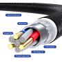 TOPK Magnetic Charging Cable,(6-Pack,1ft/3ft/3ft/6ft/6ft/10ft) Magnetic Phone Charger,3-in-1 USB Magnetic Cable Compatible with Micro USB,Type C and iProducts(Black)