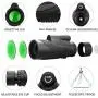 Monocular Telescope, 12X50 HD Low Night Vision Waterproof- Shockproof High Power and Phone Adapter, Tripod Holder for Bird Watching Hunting Camping Hiking Travelling Secen[Best Telescope 2020]