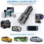 JOOMFEEN Car Charger Compatible with iPhone 11 Pro Max/11/XS Max/XS/XR/X/8/7 Plus/7/6S/6/5S/5C/SE/5,iPad Pro/Air/Mini, with 3ft Charging Cable, Quick Charger 3.0&2.4A Dual Fast USB Car Charger Adapter