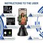 FOXNOVO Selfie Stick 360°Rotation Auto Face & Object Tracking Smart Shooting Camera Phone Mount, Vlog Shooting Smartphone Mount Holder with All iPhone and Android Phone