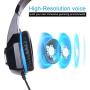 Fuleadture Gaming Headset for PS4 Xbox One, PC Gaming Headset with Mic, Noise Cancelling Over Ear Headphones with LED Light, Bass Surround, Soft Memory Earmuffs for Laptop Mac Nintendo Switch Games