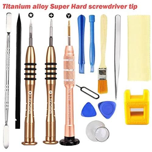 Esdabem Repair Tool Kit for iPhone 7 - Complete Premium Opening Pry Tool Kits with Titanium Alloy Screwdriver Set for iPhone X/8/8 Plus,7plus, 6Plus / 6S /6/5S/5/5C/4S/4/SE, iPod, iTouch