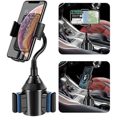 Car Cup Phone Holder Mount,Phone Holder for Car with Flexible Gooseneck,Universal Adjustable Automatic Cup Phone Car Holder Compatible iPhone 11 Pro/XR/XS/Max/X/8/7 Plus,Samsung Galaxy S10/S9/8