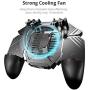 AK77 Sixth Generation 4 Triggers [6 Finger Operation] Mobile Game Controller Shooter Trigger Cooling Fan Power Bank Game Joystick 3 In1 for PUBG/Call of Duty/Fotnite (4000mAh)