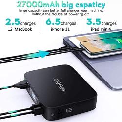 Laptop Power Bank, RYOKO 27000mAh Portable battery Charger with AC 85W Output, Dual USB and Type-C Phone Charger Battery Pack, High-Speed Portable Charger for iPhone Laptop Tablet Camera and Nintendo.