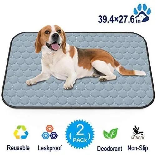 Deodorant Washable Dogs Pee Pads, Reusable Puppy Potty Mats for Pet Training, Whelping, Housebreaking, Incontinence, Travel, Playpen, Crate | Fast Absorption | Waterproof | 39.4" x 27.6" Extra Large Deodorant Washable Dogs Pee Pads, Reusable Puppy Potty Mats for Pet Training, Whelping, Housebreaking, Incontinence, Travel, Playpen, Crate | Fast Absorption | Waterproof | 39.4" x 27.6" Extra Large