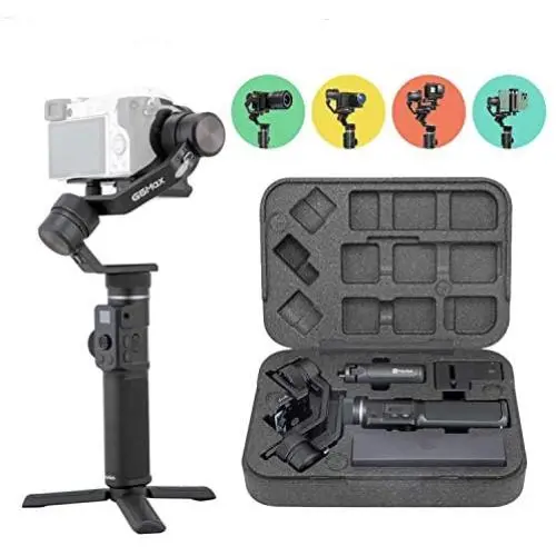 FeiyuTech G6 Max Gimbal Handheld 3 Axis Stabilizer 4-in-1 Fits Sony Alpha Mirrorless Cameras a6300 a6400, GoPro Hero 8 Series Sports Camera and iPhone 11 Pro Max iPhone XR XS Max Smartphones