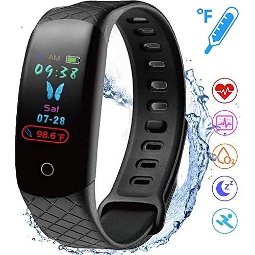 ALSEYE Fitness Tracker HR, Activity Tracker Watch with Heart Rate Monitor Sleep Monitor Blood Pressure Monitor Waterproof Smart Band with Pedometer Thermometer for Women Men