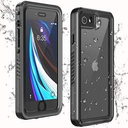 Temdan iPhone SE 2020 Case iPhone 8 Case iPhone 7 Case Waterproof,Clear Sound Quality Built-in Screen Protector Heavy Duty IP68 Waterproof Shockproof case for iPhone SE (2020)/8/7 4.7 inch (Black)