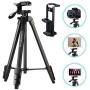 Phone Tripod for iPhone, 60-Inch Camera Tripod for Ipad, Lusweimi Tripod with 2 in 1 Tripod Mount Holder for Cell Phone/Ipad/Gopro/All Camera, Tripod with Carry Bag for Travel/Photography/Video