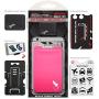 Phone Wallet - Adhesive Card Holder - Cell Phone Pouch - Stick on Lycra Pocket by Gecko - Carry Credit Cards and Cash - RFID Protection Sleeve – Pink