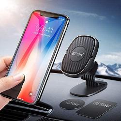 GETIHU Car Phone Mount, 360° Dashboard Phone Holder for Car, Universal Magnetic Cell Phone Car Holder GPS, Compatible with iPhone 11 XS X 8 7 6 6s Plus Samsung S10 S9 Note 10 9 BlackBerry HTC Oneplus