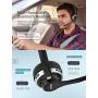 Mpow Bluetooth Headset V5.0 with Charging Base, Wireless Headphones Dual Noise Canceling Microphone, Single Ear Headset for Cell Phone, Truck Driver, Office, Call Center, Skype(Wired Option)
