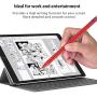 Stylus Pen for Touch Screens, Active Digital Pencil 1.5mm Fine Tip Smart Pen Rechargeable Drawing Stylus Compatible with iPhone iPad Mini/Air Smartphones & Tablets by BAGEYI (red)