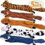 SHARLOVY Dog Squeaky Toys 5 Pack, Pet Toys Crinkle Dog Toy No Stuffing Animals Dog Plush Toy Dog Chew Toy for Large Dogs and Medium Dogs Squeeky Doggie Toys Puppy Toys Squeak